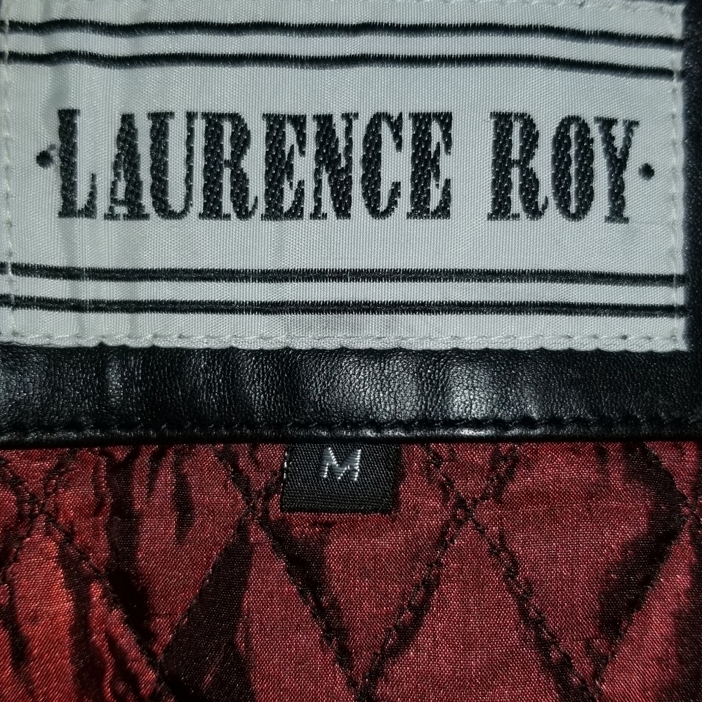 Laurence Roy Lamb Skin Brown Leather Button Up Jacket Size M - Picture 3 of 9